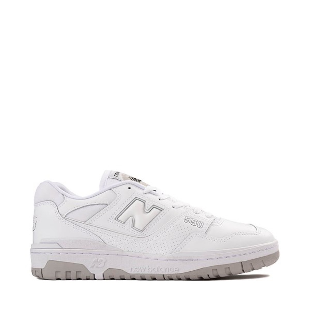 New Balance White 550 Low-Top Sneaker with Light Gray Sole
